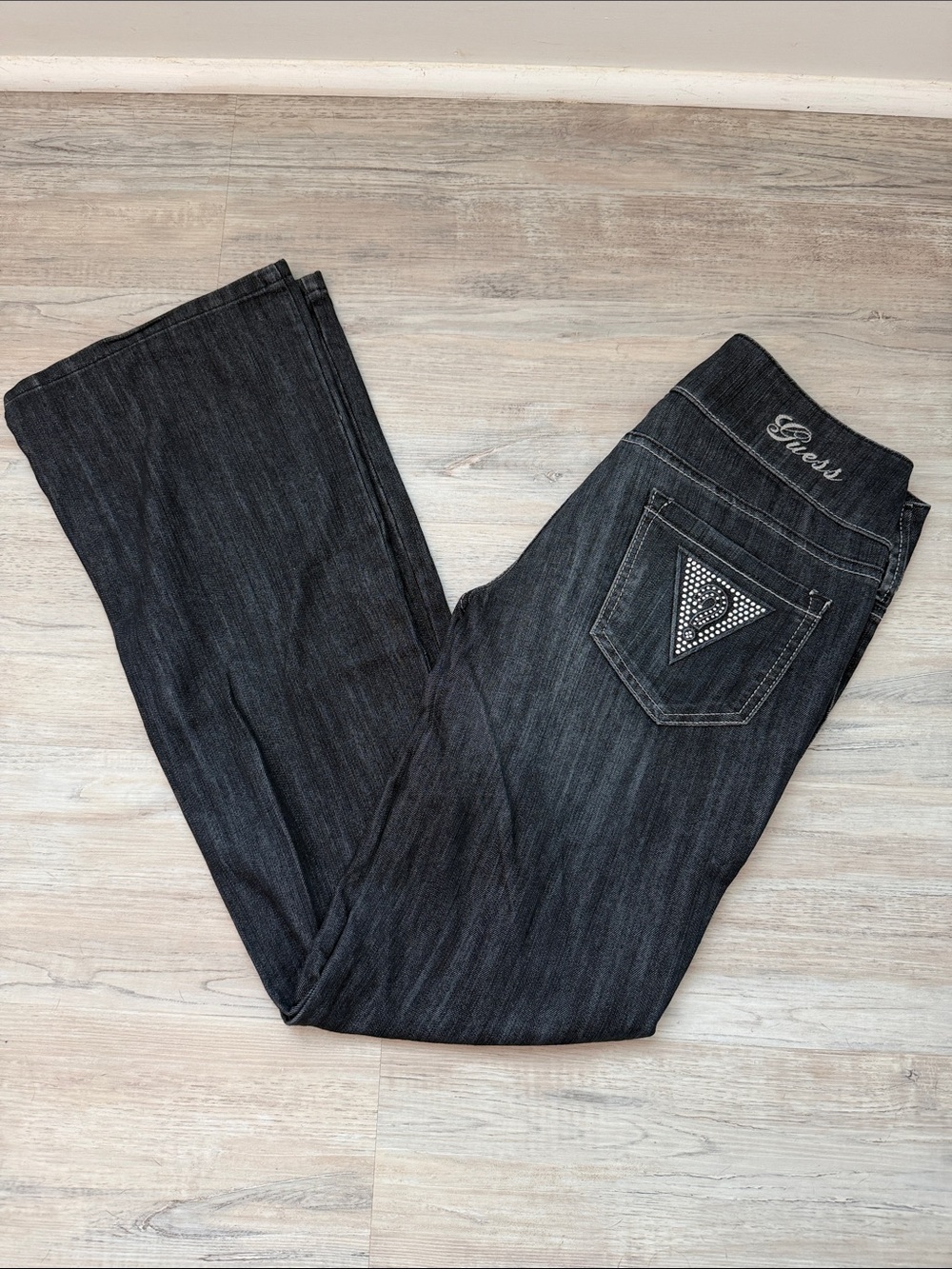 Guess Low Rise Wide Leg Jeans - Dark Blue Wash